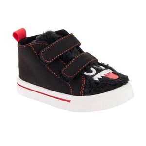 Monster Toddlers Black High Top Sneakers With Double Adjustable Straps Size 5